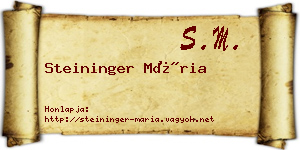 Steininger Mária névjegykártya